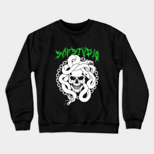 Skull With Snake Sapstupid Crewneck Sweatshirt